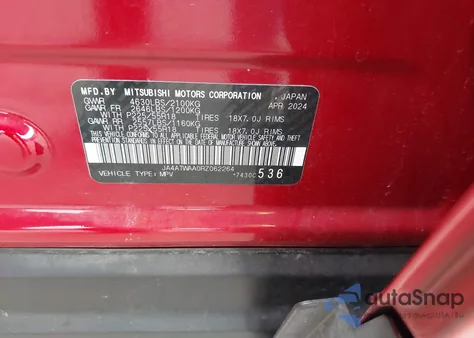 2024 Mitsubishi Eclipse Cross Se S-Awc/Sel S-Awc z USA, uszkodzony, nr VIN JA4ATWAA0RZ062264